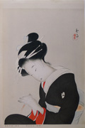 The Heroine Koharu in The Love Suicides of Amijima from Woodblock Print Supplements to the Complete Works of Chikamatsu